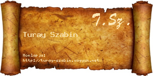 Turay Szabin névjegykártya